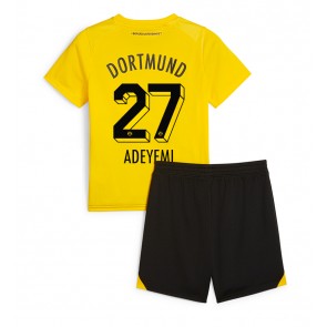 Lacne Dětský Futbalové dres Borussia Dortmund Karim Adeyemi #27 2023-24 Krátky Rukáv - Domáci (+ trenírky)